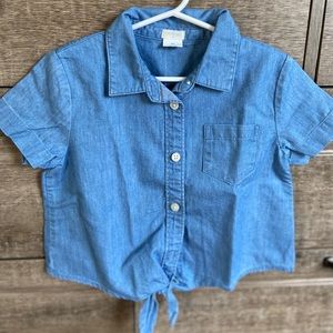 JCrew (Crewcuts) button down top with tie front